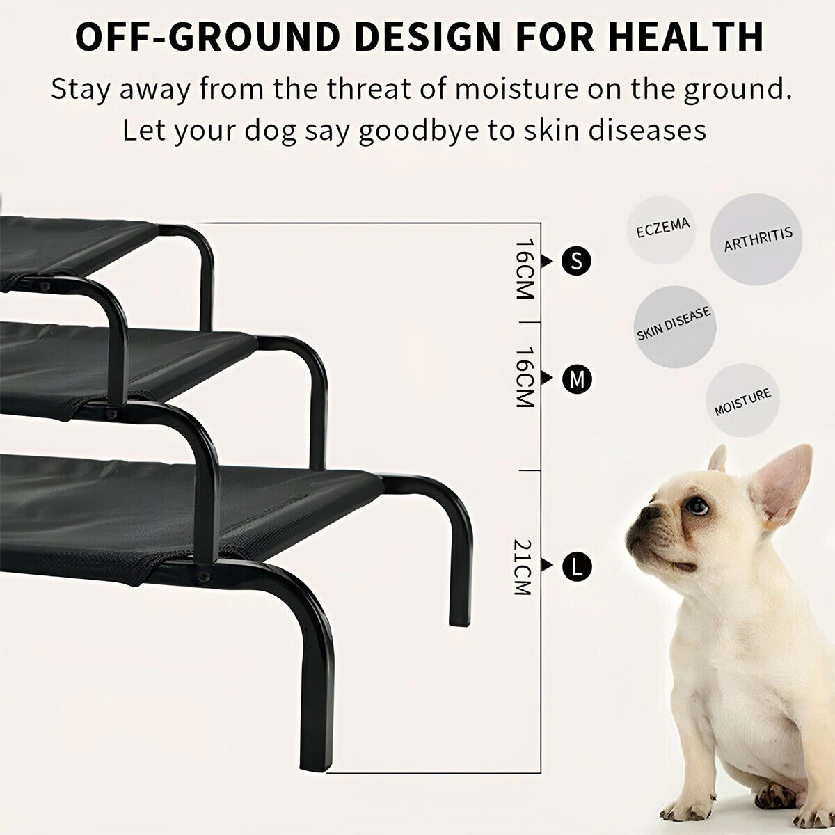 Elevated Raised Dog Bed — Heavy-Duty Trampoline Bed for Indoor & Outdoor Comfort
