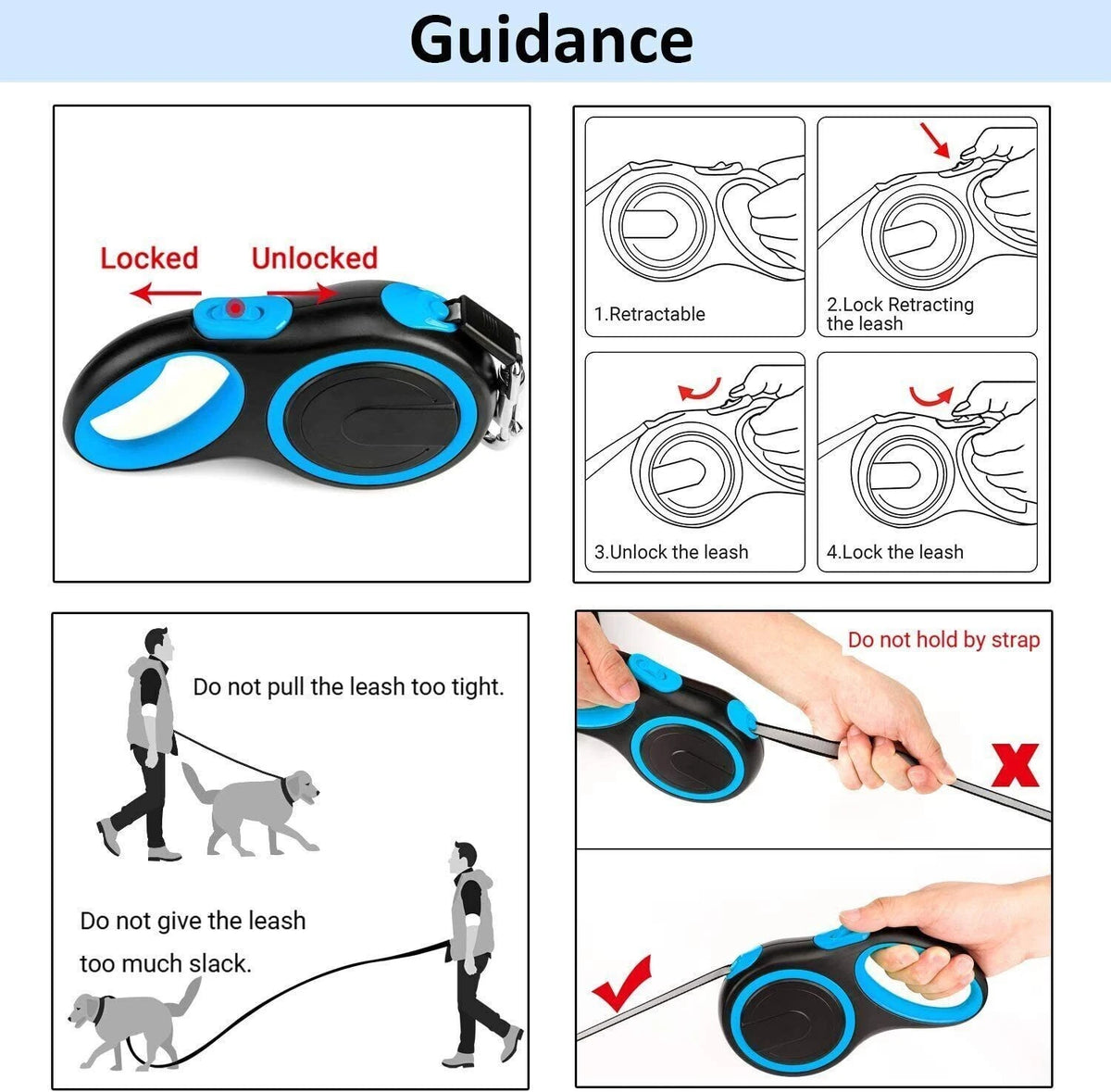5m & 8m Retractable Dog Lead – Heavy Duty Automatic Walking Lead
