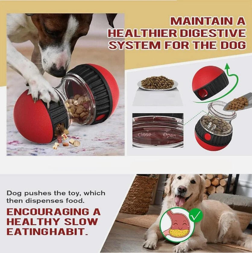 Interactive Slow Feeder Treat Ball for Dogs – Rolling Food Puzzle & Training Toy