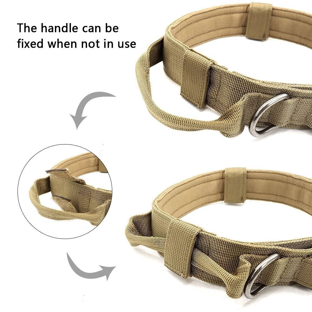 Heavy Duty Tactical Dog Collar – Adjustable Nylon Collar with Metal Buckle