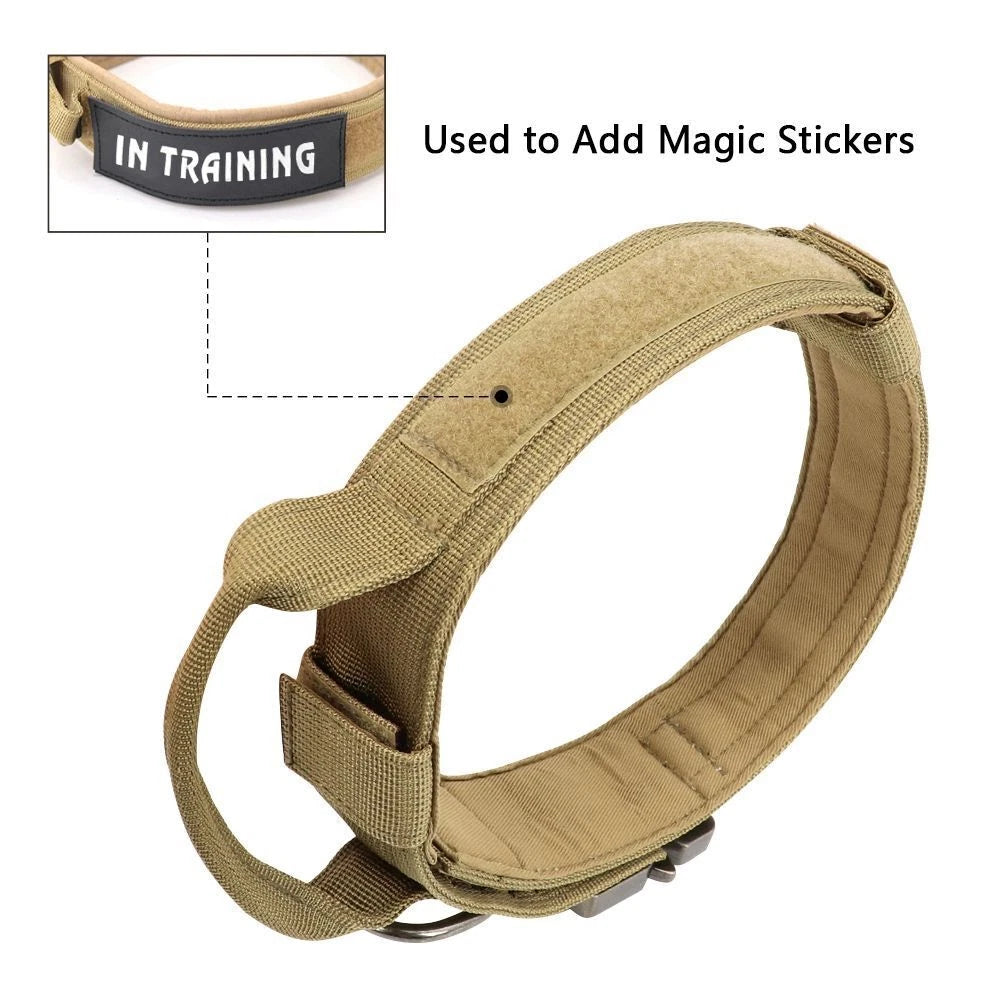 Heavy Duty Tactical Dog Collar – Adjustable Nylon Collar with Metal Buckle