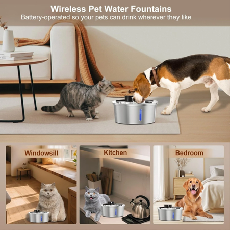 Automatic Wireless Stainless Steel 7L Water Fountain