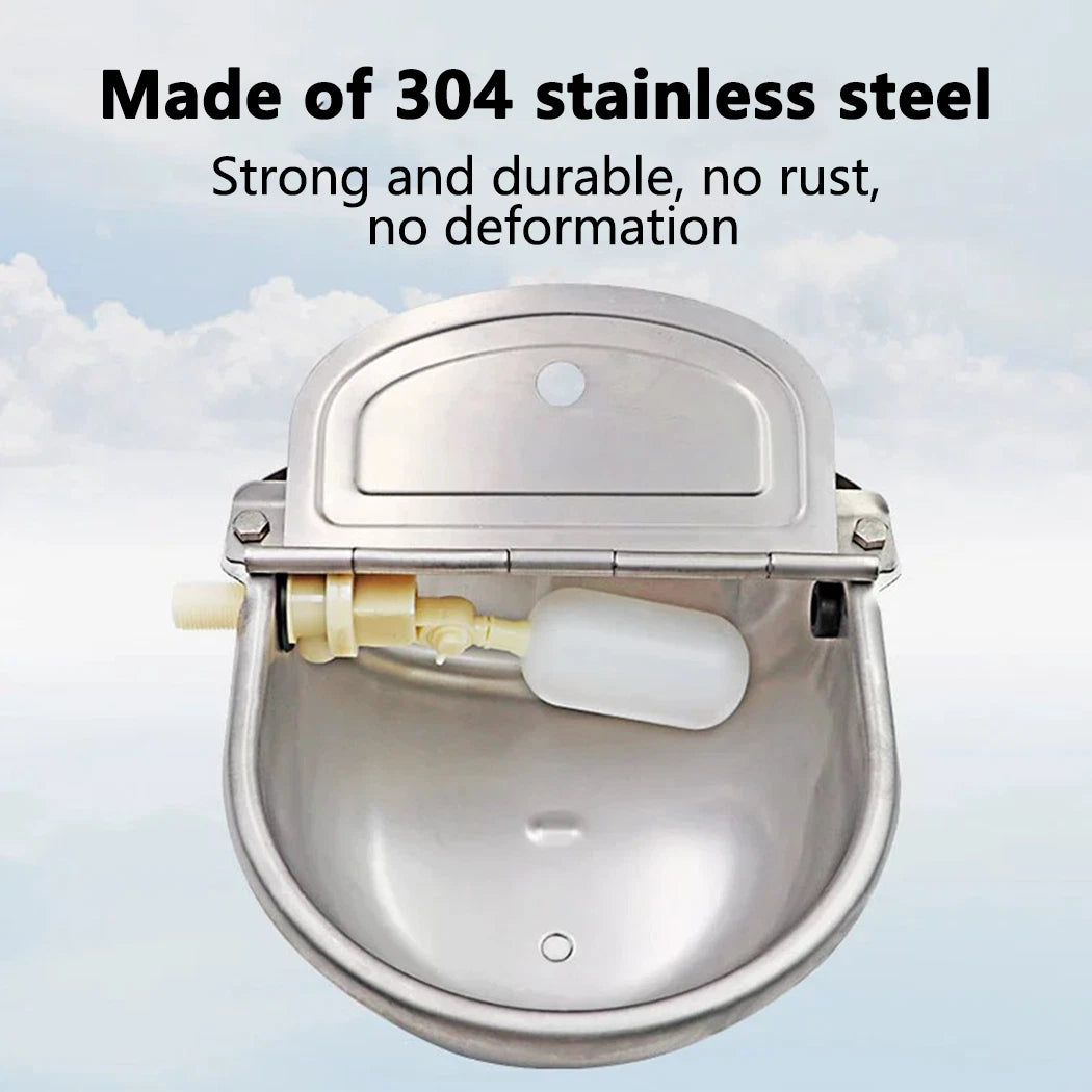 Automatic Dog Water Bowl – 4L Stainless Steel Self-Filling Water Trough