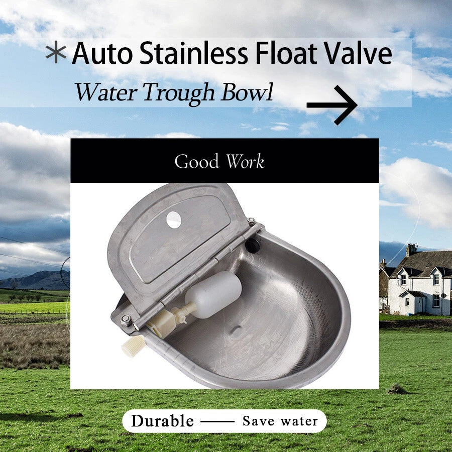 Automatic Dog Water Bowl – 4L Stainless Steel Self-Filling Water Trough